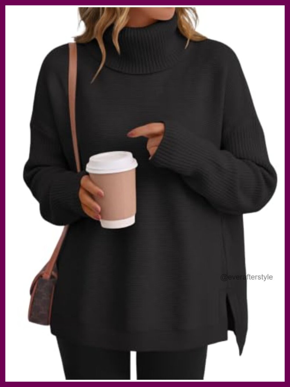 Oversized Turtleneck Sweater Long Sleeve Pullover Fall